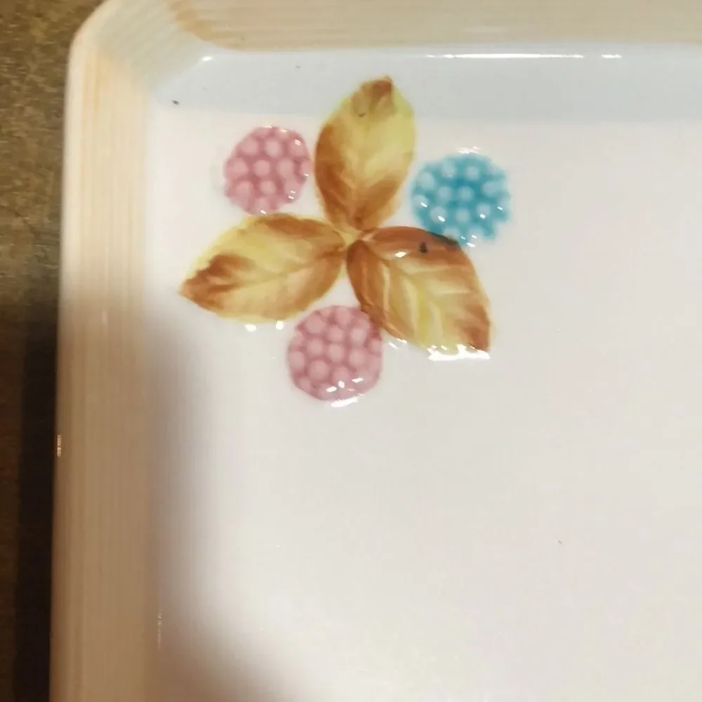 Vintage Ceramic‎ Tray with Floral Design Accent Unique Shape Decorative